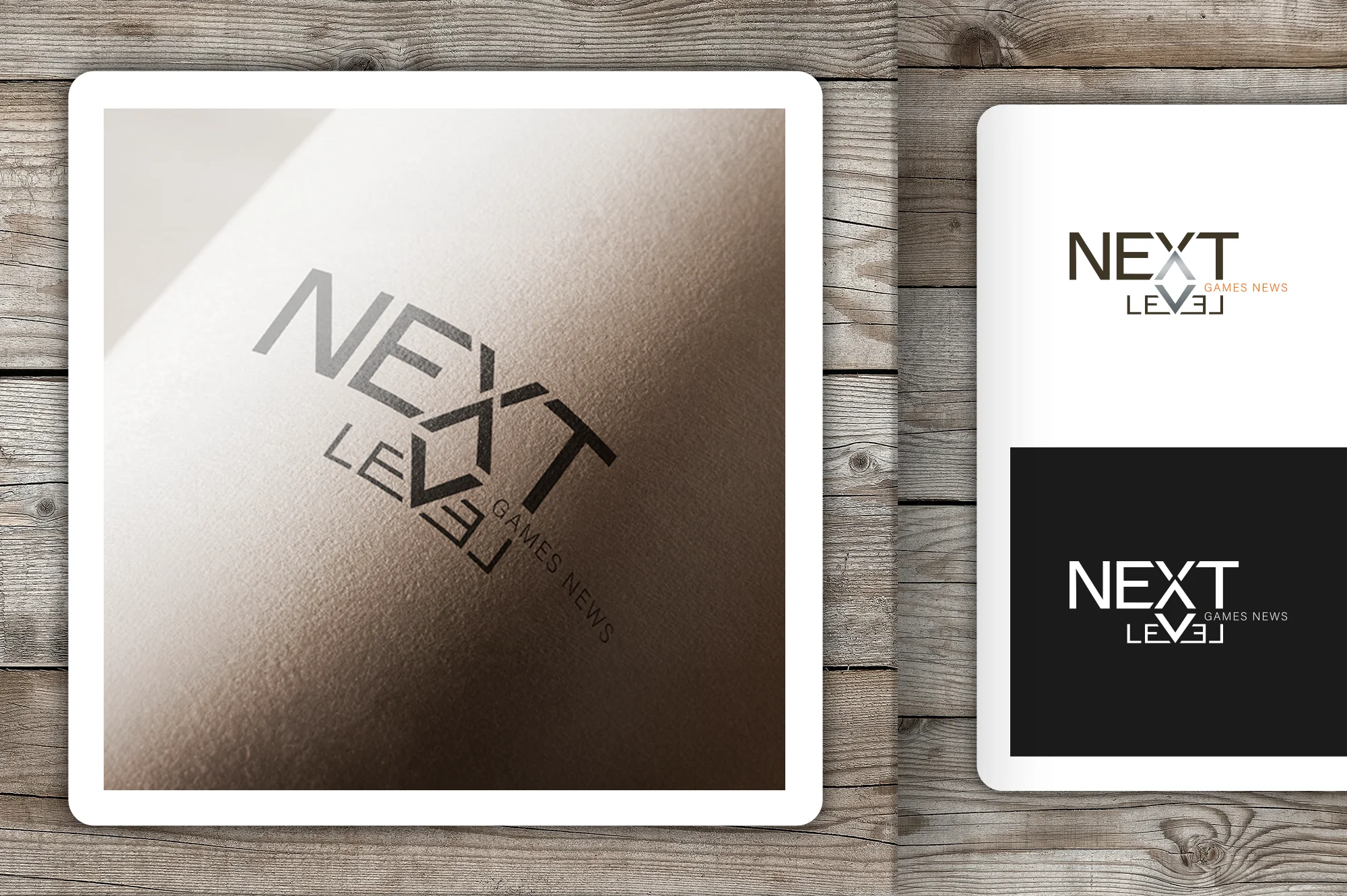 Logotype Next Level avec typographie moderne et composition graphique pour un magazine dédié à l’actualité du jeu vidéo